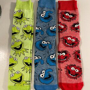 Women's Socks Crew to Long Muppets Kermit, Gonzo and Animal Print NEW UNWORN